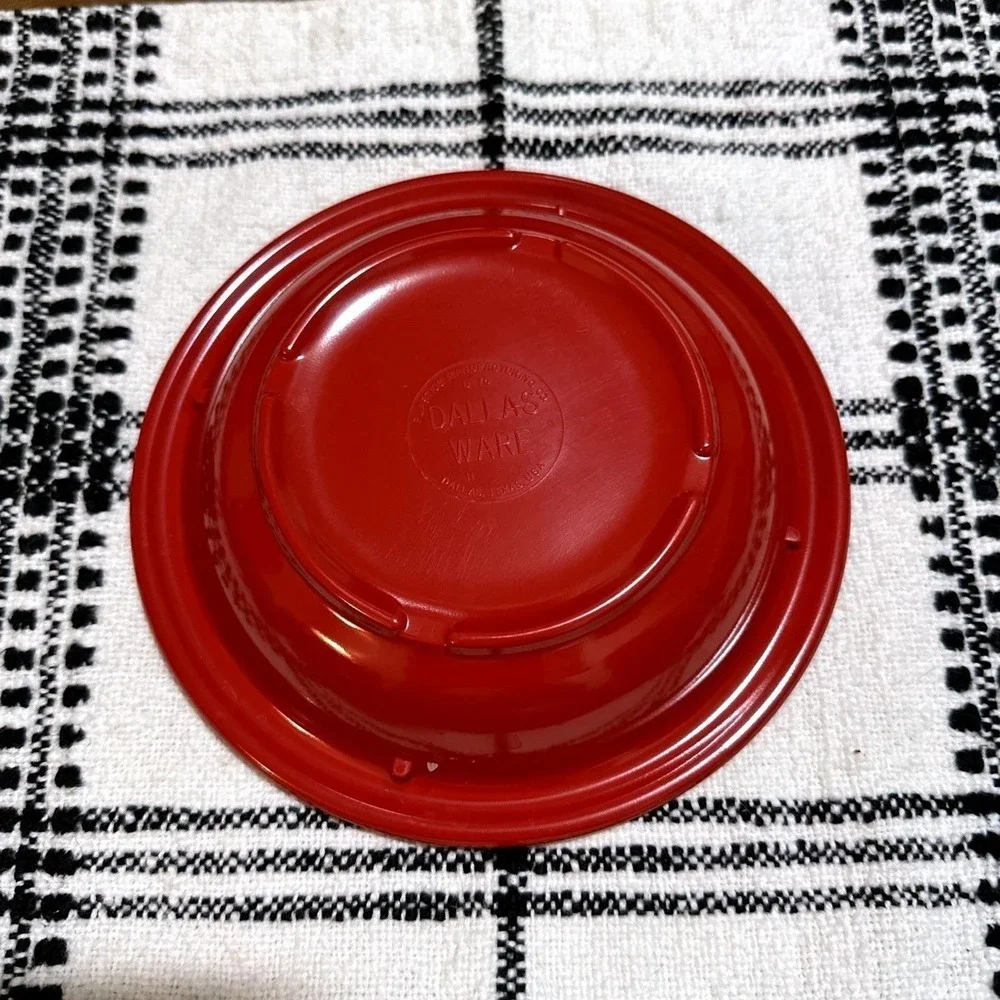 Vintage‎ Dallas Ware Red Melamine Dinner Plate and Bowl Set 2pc Retro MCM USA